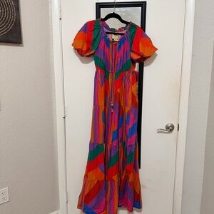 FARM Rio Amanda Stripes Maxi Dress